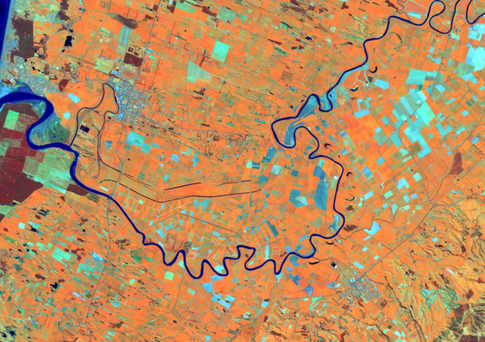 A satellite image for use in pastoral biomass quantification.